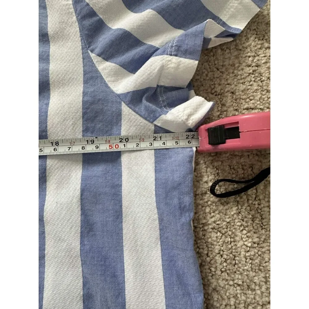 J.Crew Blue & White Striped Popover Cotton Pocket Top - Picture 7 of 9